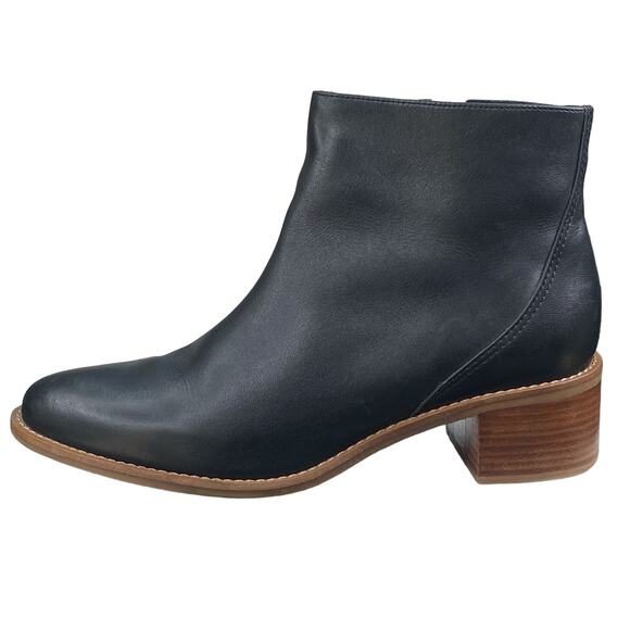 Soludos Women’s Venetian Black Leather Ankle Boots Size US 8.5 - Picture 3 of 10